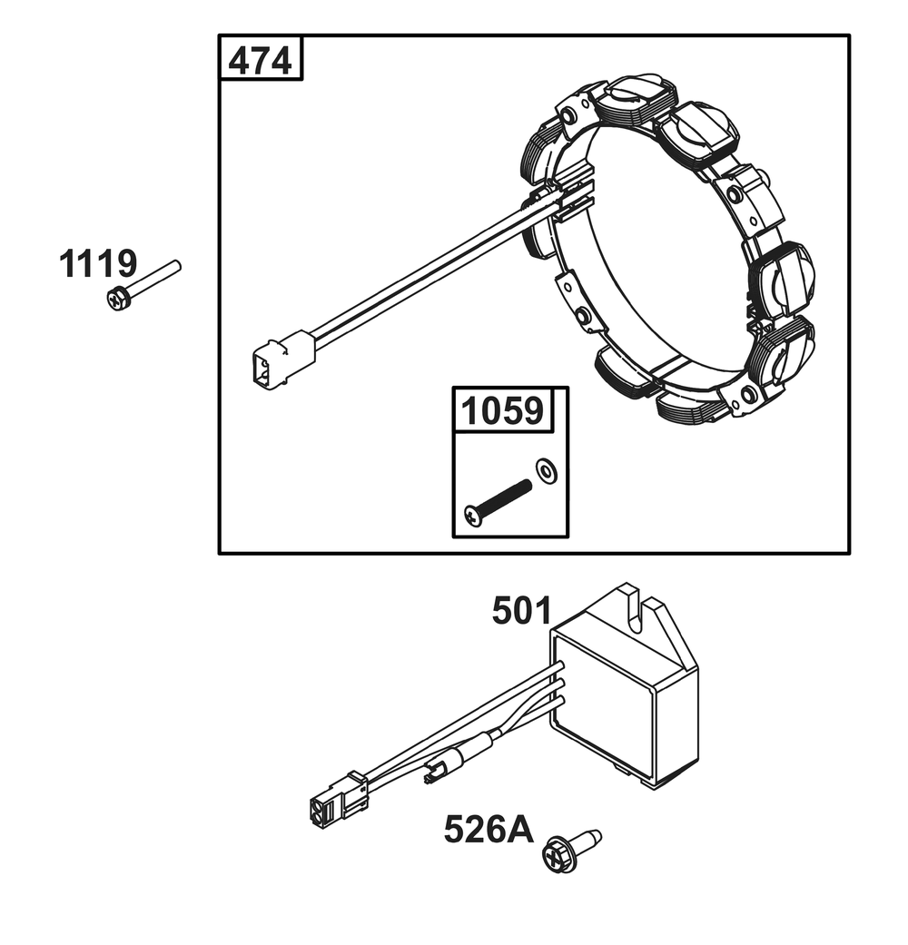 Alternator Group Diagram and Parts List for 386777-0150-B5 200000 - 399999 Briggs and Stratton Engine